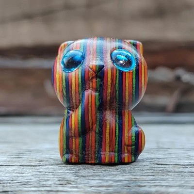 Miniature Fairy Garden 1'' Rainbow Wood Cat - Buy 3 Save $5