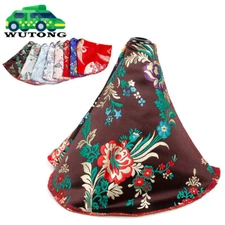 JDM Colorful Peony Flower Embroidered Hyper Fabric Shift Knob Shifter Boot Cover