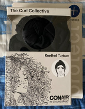Conair The Curl Collective Knotted Turban for Hair Styling Black NEW