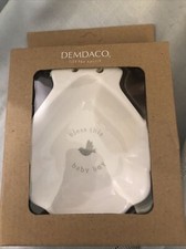 Demdaco Bless This Baby Boy Glossy White 5 x 4 Ceramic Stoneware Baptism Bowl