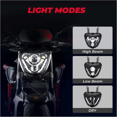 Conjunto de faros LED DRL Plug and Play alto/bajo para Yamaha FZ07 MT07 2014-2017 - Imagen 3 de 10