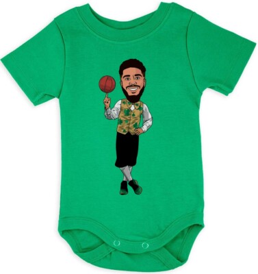 Baby Jayson Tatum Lucky Logo Jersey Creeper Romper One Piece