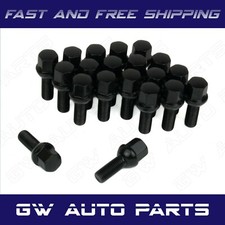 20 PCs Black M12x1.5 Ball Seat Wheel Lug Bolts 24mm/0.93