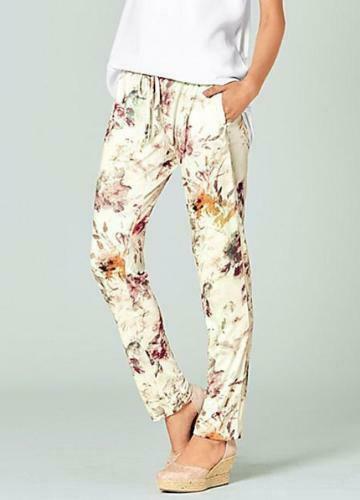 Heine Floral Print Trousers Size 16 UK L28 New RRP £49 Multi Color