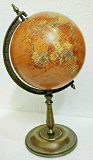 Mappamondo antico diapositiva 8" mappa nautica serie classica rialzata con ba...