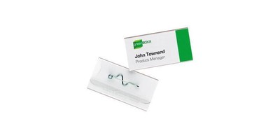 DURABLE Namensschild 60 x 30 mm (B x H) Wellennadel transparent 100 St./Pack.