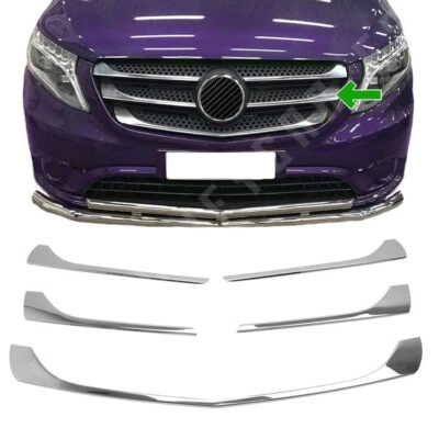 MODIFYCAR Listas de parrilla cromadas para MERCEDES VITO | W447 | 2014-2019 en acero inox