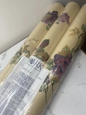 Vintage York Wallcoverings Wallpaper 3 Double Rolls Grape Vineyard Wine Cream