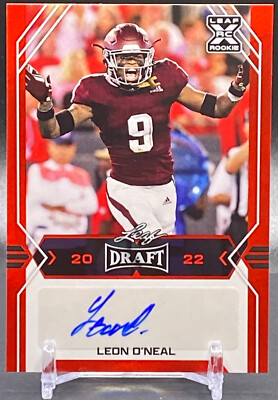 2022 Leaf Draft Autographs #BA-LO1 LEON O'NEAL Auto Texas A&M Aggies