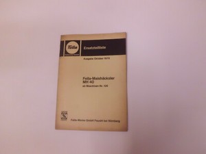 Fella  Maishäcksler  MH 40  Ersatzteilliste