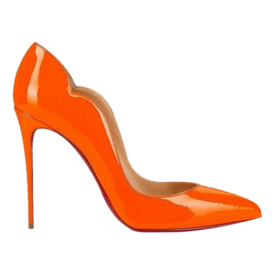 Christian Louboutin Hot Chick 100 Patent Fluo Fizz Orange Neon