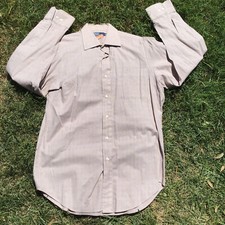 POLO Ralph Lauren Curham Button Up Beige Plaid Sz 15.5 - 32/33 Long Sleeve
