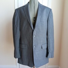 Joseph A Bank Mens Size 43.5 P2P Blazer Sport Coat Jacket Gray Vertical Stripes