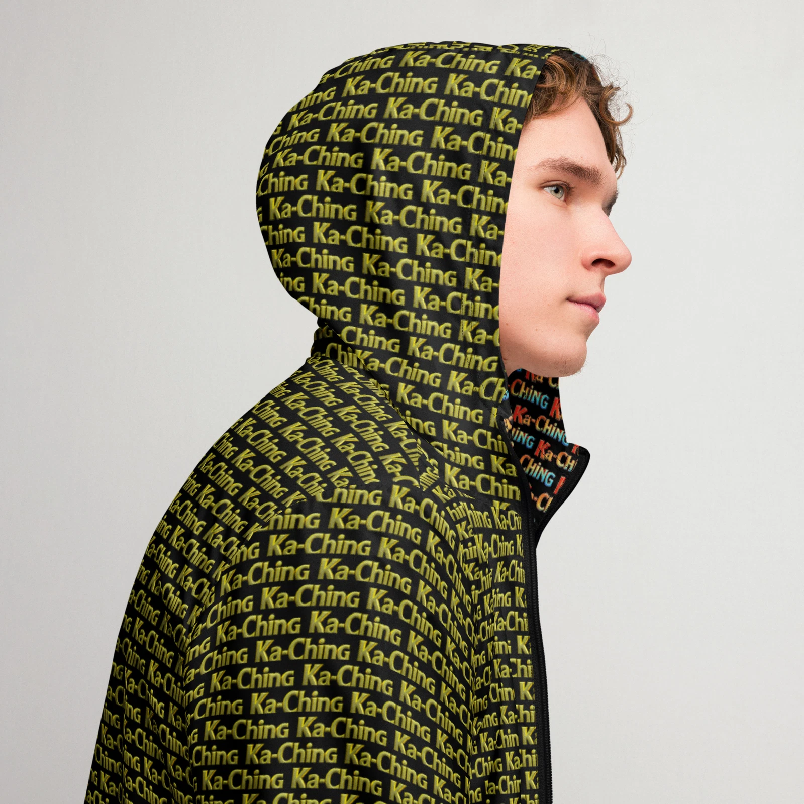 Ka-Ching Gold Patterned windbreaker black