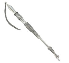 24 cm 9.5" Nickel Plating Round Yad Tora Bible Pointer Jerusalem Motifs