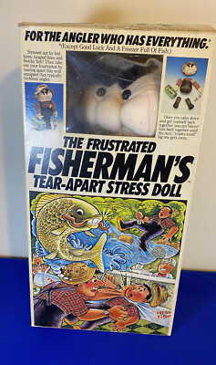 Vintage The Frustrated Fisherman's Tear-Apart Stress Doll New in Box