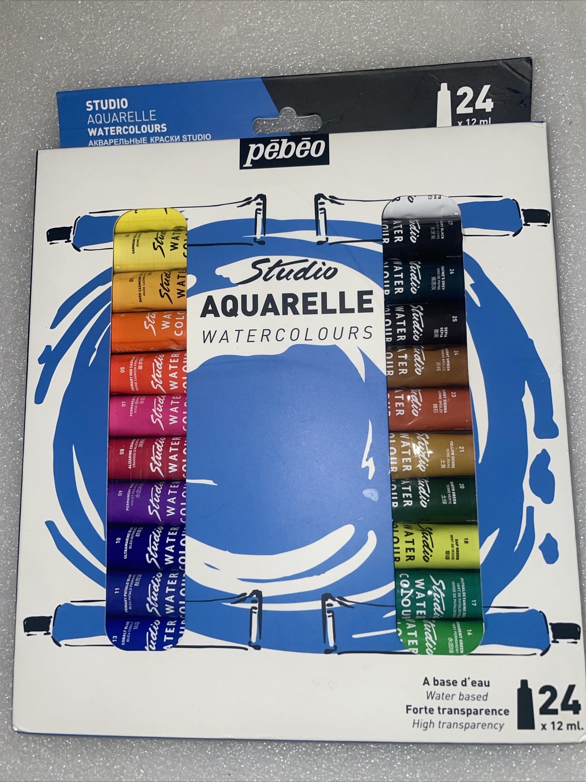Pebeo Studio Watercolour Paint Set 24 x 12ml New
