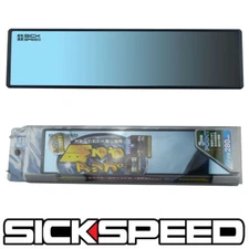 BLACK/BLUE PANORAMA HD SERIES CLIP ON FLAT GLASS REAR VIEW MIRROR 300MM WIDE C