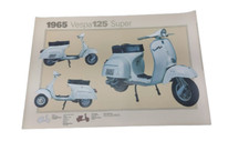 POSTER PLASTIFICATO VESPA 125 SUPER VNC1T 1965