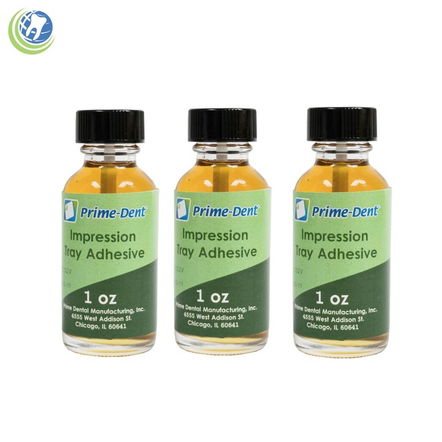 3X Dental Impression Universal Tray Adhesive 1 Oz 30 ml Bottle Amber