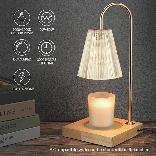Dimmbare Kerzenwärmer Lampe Nachttischlampen Wachslampe Tischlampe mit Timing - Bild 6 von 36