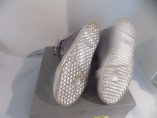 Guiseppe Zanotti High Top Sneaker Shoe Size 10B Purple and Silver Made in Italy - Picture 4 of 11