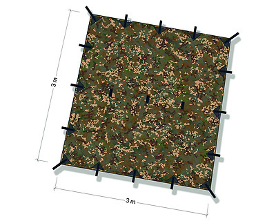DD Tarp 3x3 - MC: Lightweight Camouflage Shelter for Hammocks