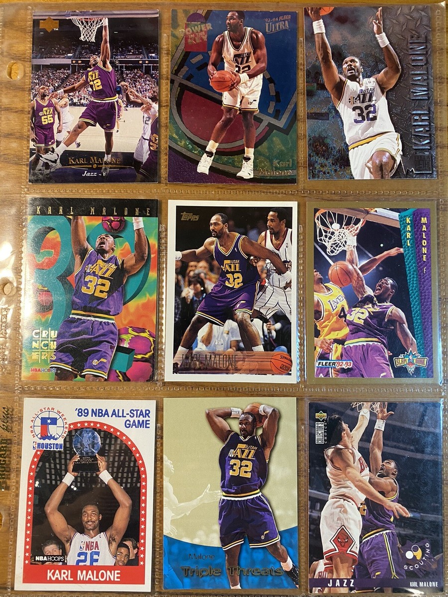 9 Karl Malone NBA Basketball Trading Cards Upper Deck FLEER