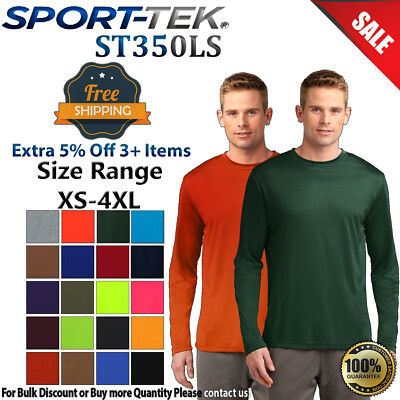 #ad #ad Sport Tek ST350LS Mens Long Sleeve Dri Fit Moisture Wicking Competitor T Shirt $20.54