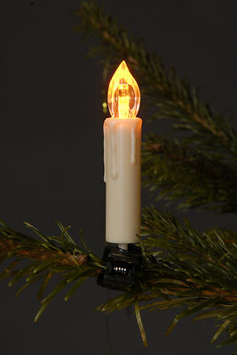 1x LED Weihnachtskerze Kerze gelb-orange Innenbereich Trango Stecksystem 340GO