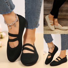 Womens Flats Shoes Casual Ballet Ladies Slip on Round Toe Walking Dress Shoes AA