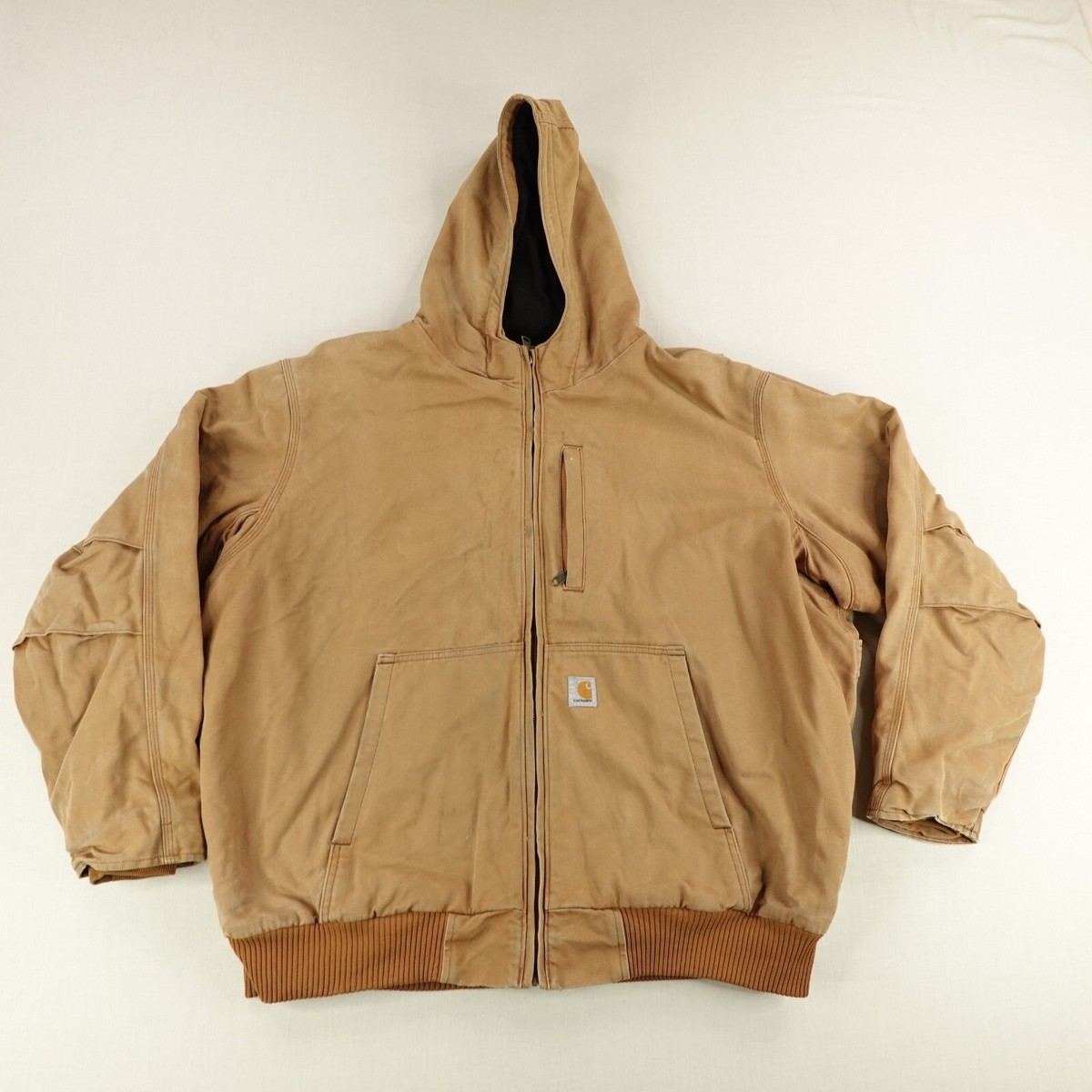Carhartt Jacket Men 3XL Brown Full Swing Duck Canavs Fleece Lined
