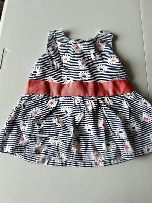 Little Me Floral Shirt  With Peach Bow Size 2 T
