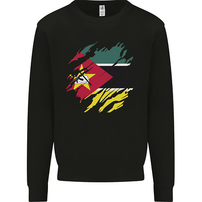 Zerrissen Mosambik Flagge Mosambikanischer Tag Fußball Kinder Sweatshirt Pullover
