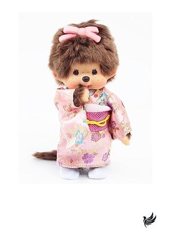 Kyugetsu official original Monchhichi in kimono girl pink IPM-17-Z