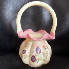 Fenton Burmese Mora Bouquet Cestino 1998 Collezione Connoisseur Limited 