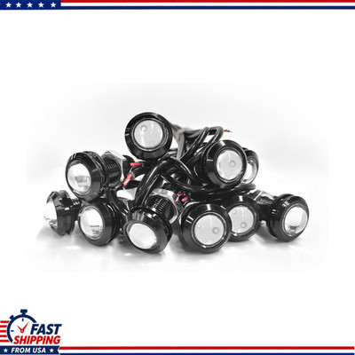18mm Eagle Eye LED Lights, 10PCS 12V Ultra Thin Red Waterproof Fog BulColor: Red