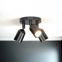 Deckenstrahler Deckenspot 3-Flammig Schwarz GU10 Ø 15 Cm Klein Schwenkbar