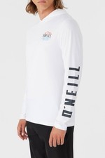 O Neill Men s TRVLR UPF 50 Hooded Long Sleeve Rashguard White XXL NWT 79