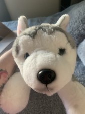 FAO Schwarz Adopt A Pets Husky Plush Stuffed Animal Gray White Medium