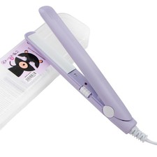 Portable 2-in-1 Mini Hair Straightener and Curling Iron for Short Hair Purple