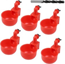 Essential 6-Pack Chicken Water Cups - Automatic Feeders for Chickens and Bunnies