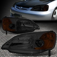 For 01-03 Honda Civic Oe Style Smoked Lens Amber Corner Headlight Head Lamps