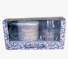 NIB! Witty Mom Know's Best Mug w/a Stemless  Go Ask Dad Wine Glass Gift Set