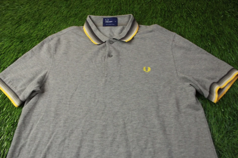 FRED PERRY ORIGINAL HOMBRE CASUAL CLÁSICO MANGA CORTA POLO JERSEY TALLA L Foto 2 de 4
