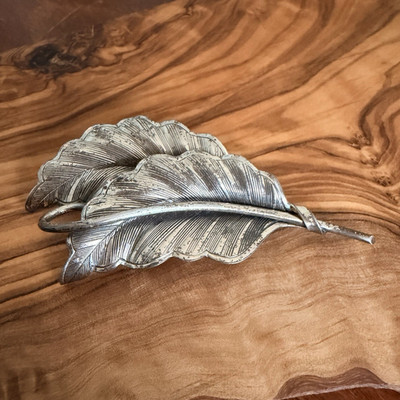 Danecraft 925 Sterling Silver Leaf Brooch Pin Signed Flowers & Plants