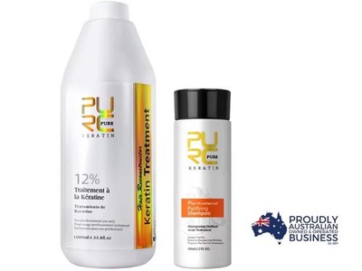 PURC 12% 1000ml Keratin Hair Straightening Smooth Treatment 100ml Shampoo Set