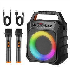 Karaoke Machine for Adults Kids, Karaoke Speaker with 2 Microphone, Portable Blu