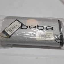 bebe Zip Around Wallet Black Logo Women's Solid Credit Card Folding