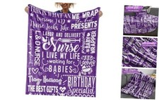 Nurse Gifts for Women, Labor and Delivery Nurse Throw Blanket for Adults,
